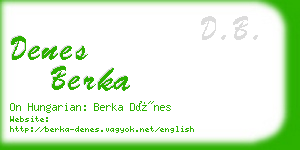 denes berka business card